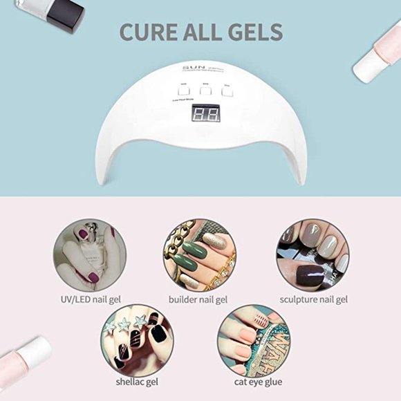 at home Gel Nail Cure Lamp with lots of polish - Picture 1 of 5